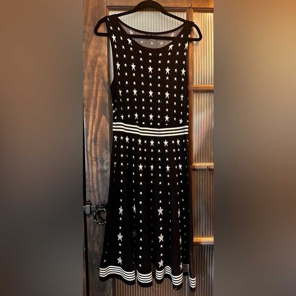 Torrid Black and White Star A-Line Skirt Knit Dress